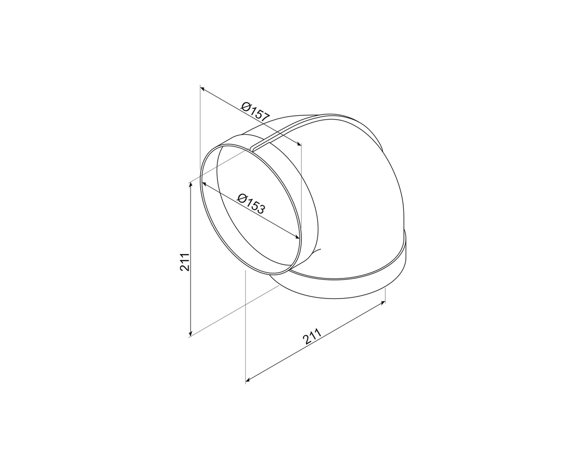 Accessory for HOBD*2 Curve Pipe 150