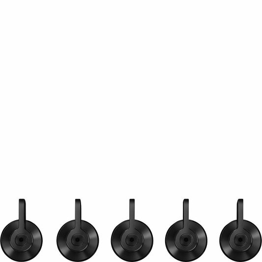 Set of 5 Matte Black Classic controls for use with Gas on Glass hobs