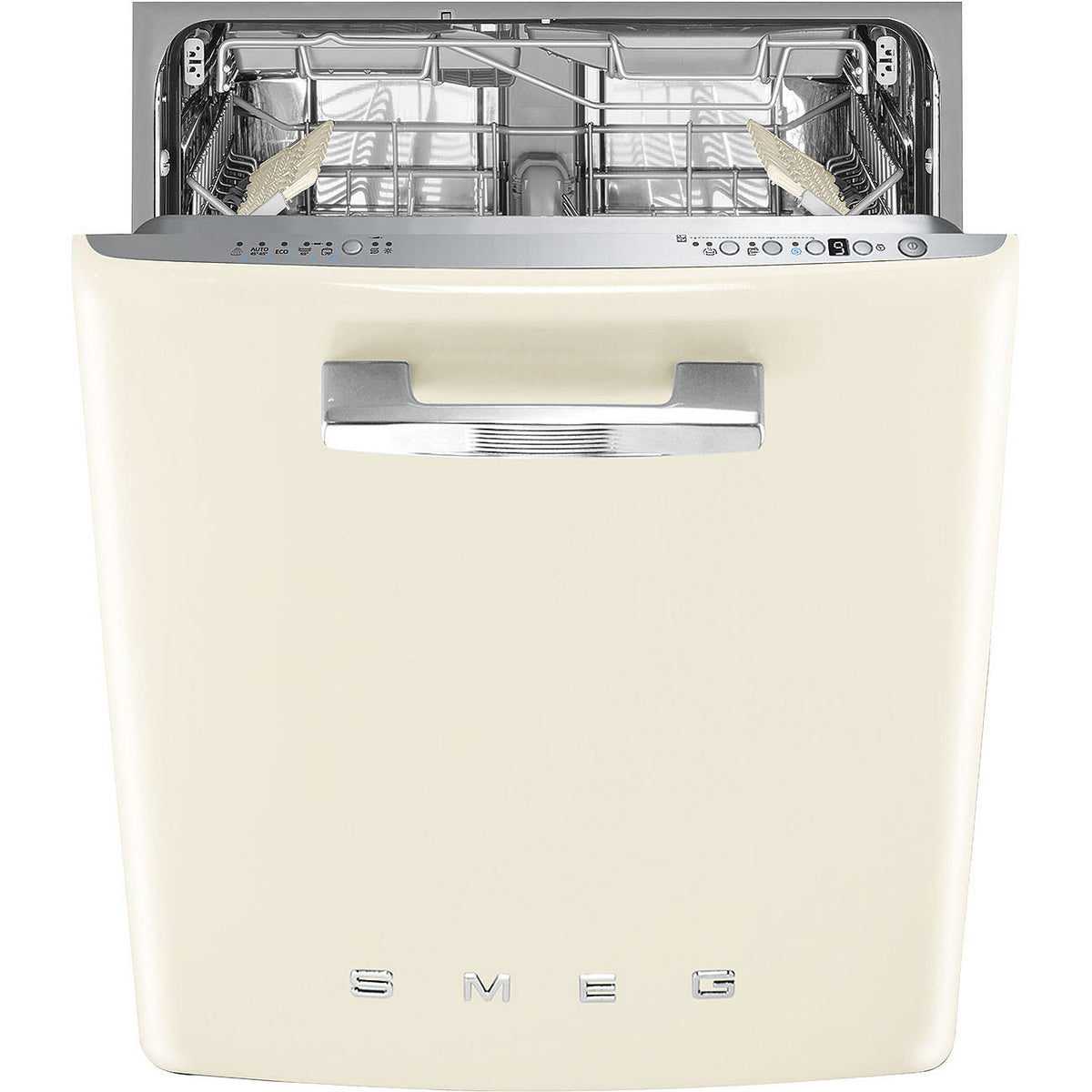 60cm 50s Style Integrated Cream Dishwasher, B Rated